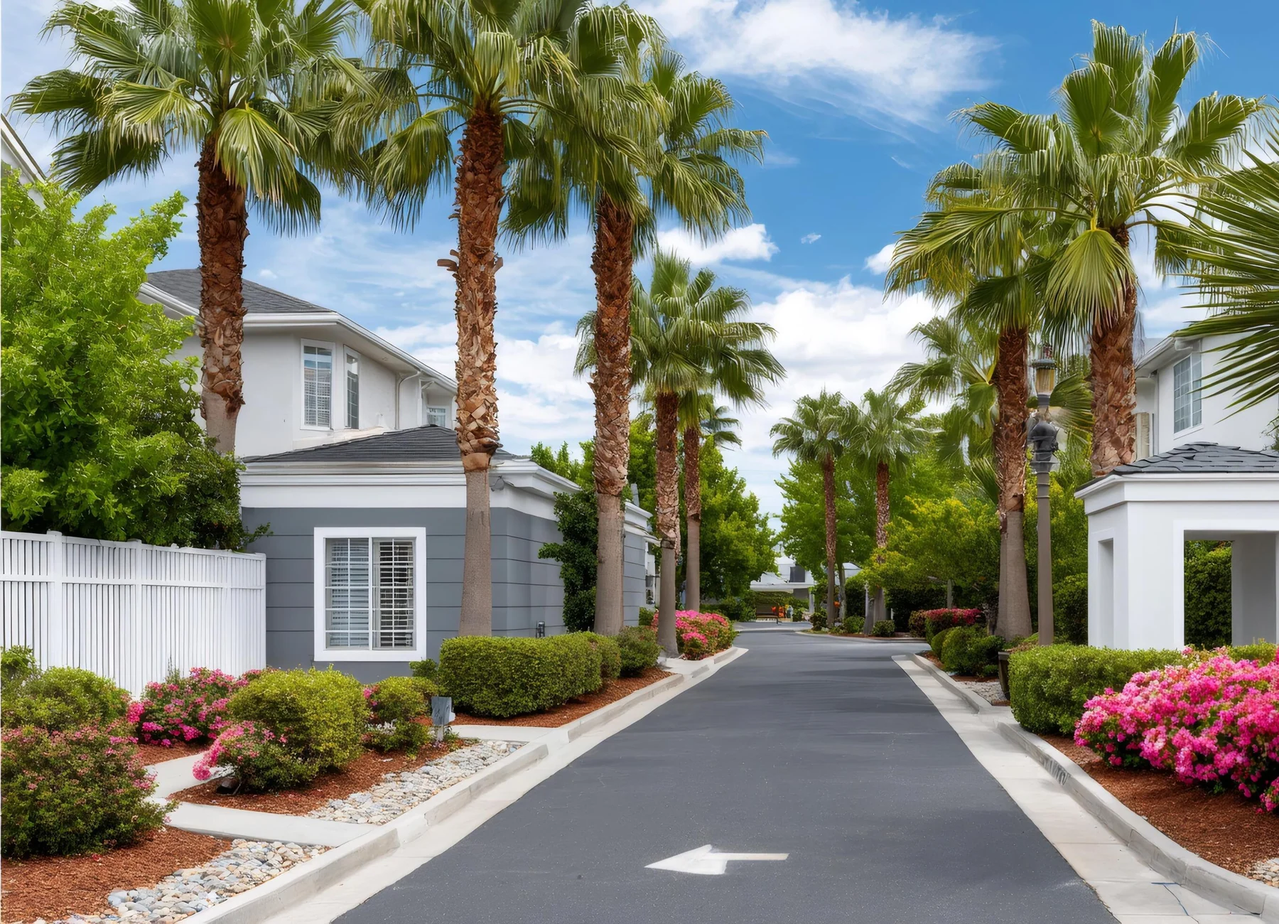 Palm-lined Otay Ranch neighborhood in Chula Vista